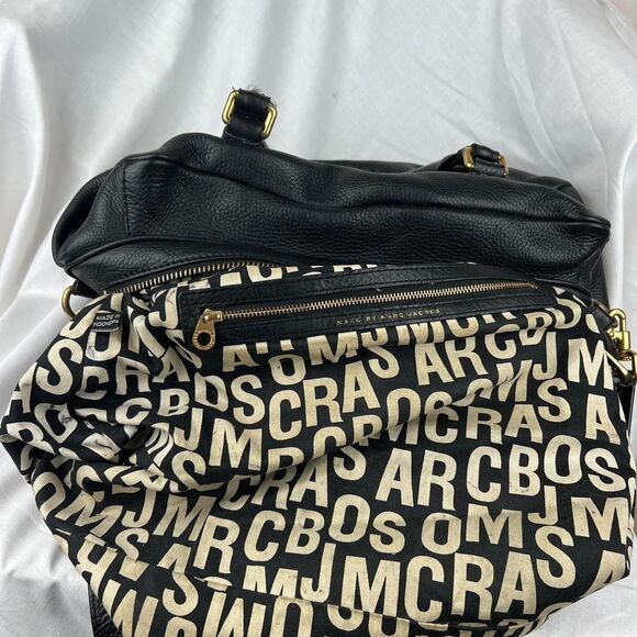 MARC JACOBS Classic Q 2way Tote Shoulder Bag Handbag Black Leather Y2K - Picture 8 of 8